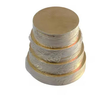 Tablero de tarta de papel de tamaño personalizado tambor redondo de tarta de oro reciclable