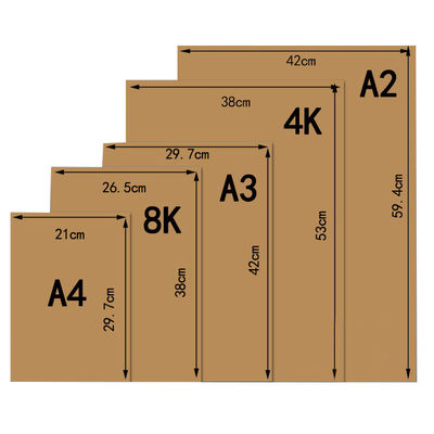Papel Kraft marrón reciclado a medida 50 Gsm 150 Gsm Hojas de papel Kraft de recubrimiento