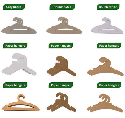Colgador de papel de cartón reciclado sostenible de color / tamaño personalizado para ropa