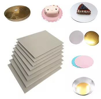 Mini base de tarta de cartón de oro, fondo de tarta blanca de cartón para las cajas de tarta OEM